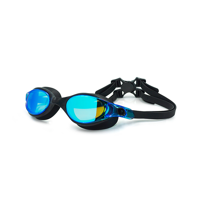 How do adult one-piece swimming goggles enhance the wearer's visual experience underwater?