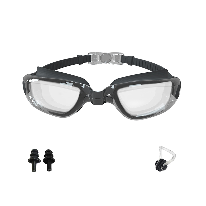 How do swimming goggles reduce the impact of underwater resistance through structural optimization?